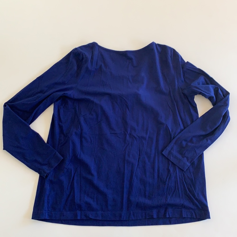 Lands’ End Ruched Neck, Long-Sleeved T-Shirt - Picture 3 of 3